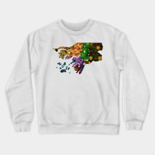 Spirograph Patterned Guinnea-Bissau Regions Map Crewneck Sweatshirt